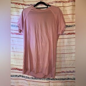 Mono B Blush Short Sleeve Tee with Open Back